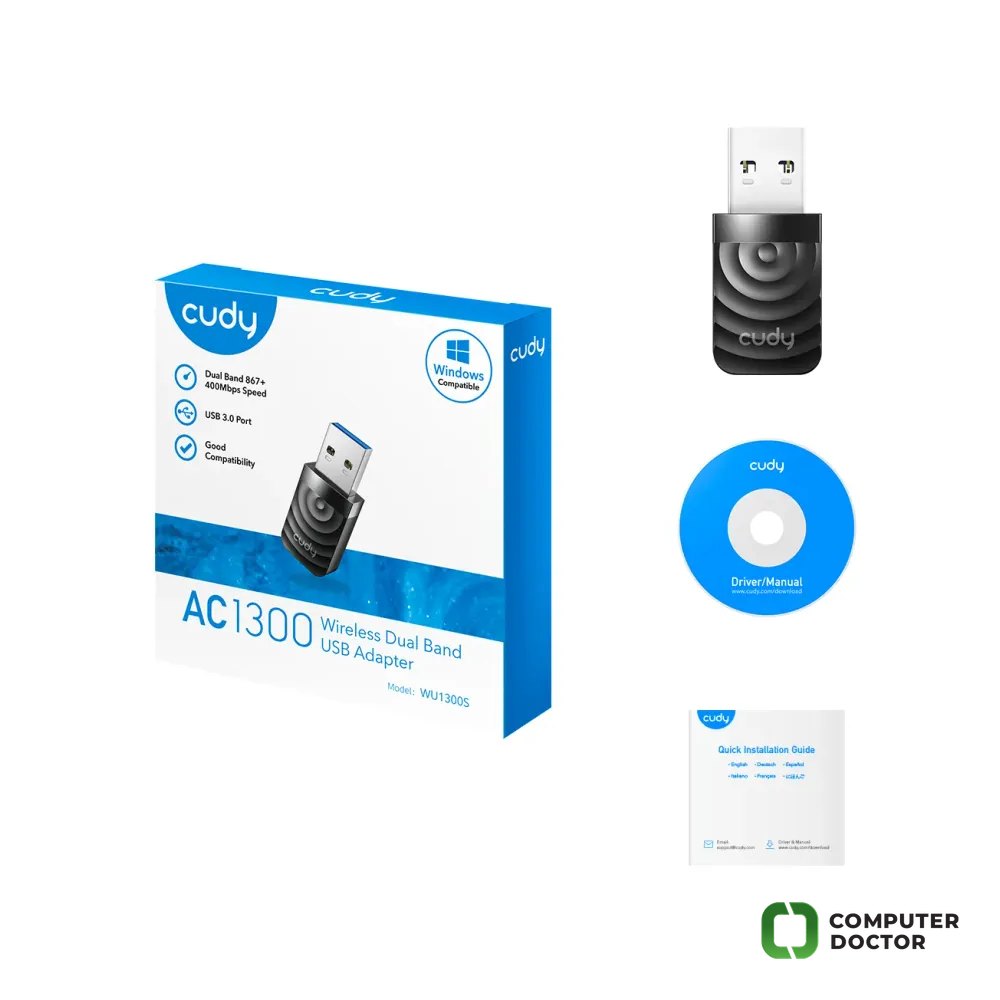 CUDY Adapter WU1300S AC1300 USB Dual-Band Wi-Fi