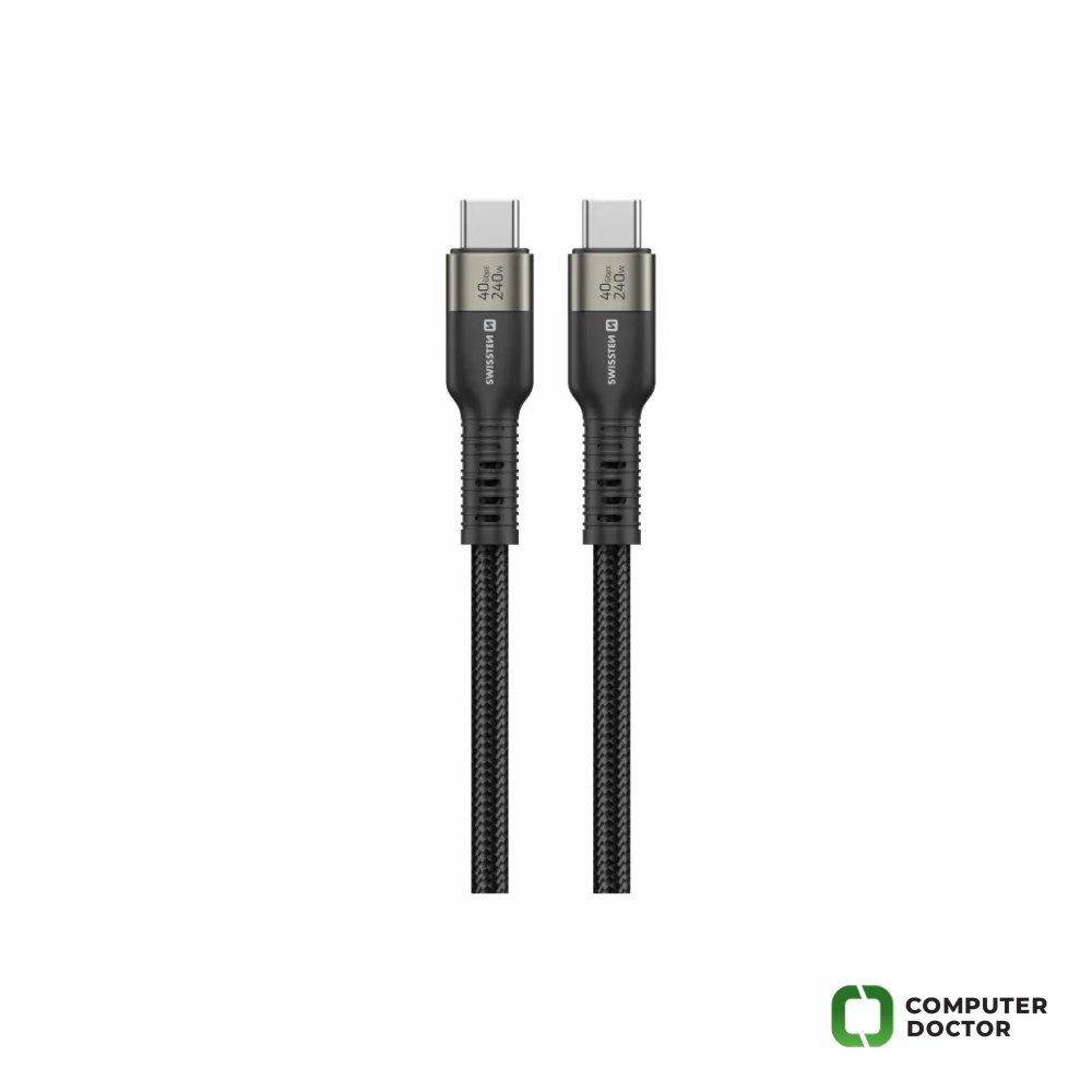 Swissten Kabl Data Video USB-C 4.0 – 240W, 40Gbps, 8K 60Hz, 1.5m Black
