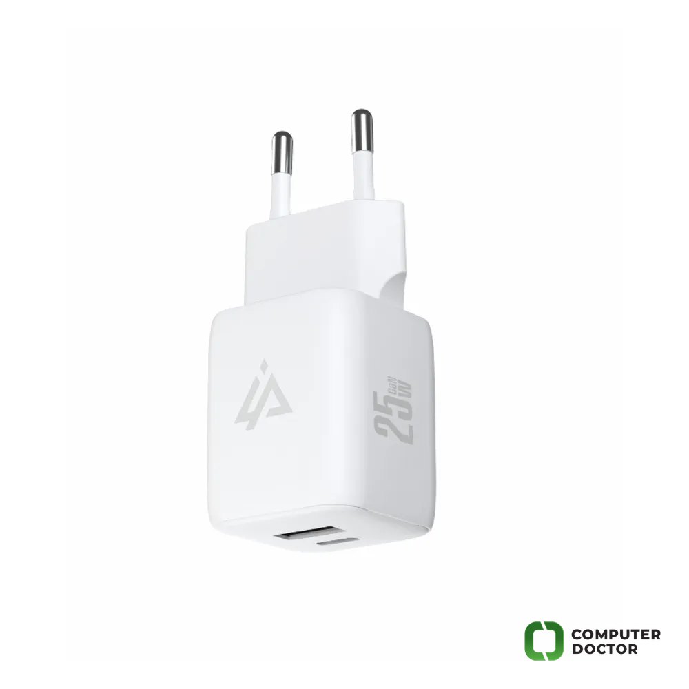 iPEAX Adapter GaN 25W (USB-C + USB-A) White