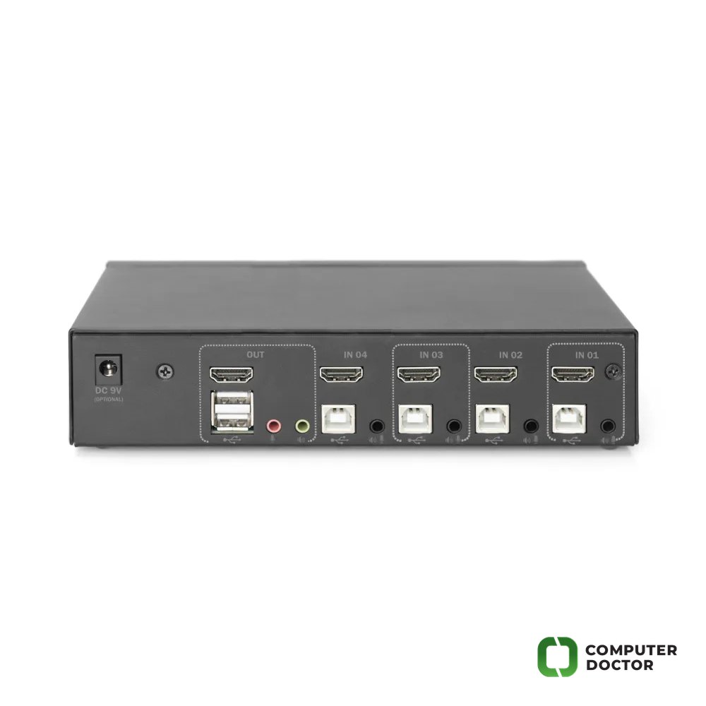 Digitus KVM switch 4 Port HDMI, 4K / 30 Hz (3840 x 2160p)