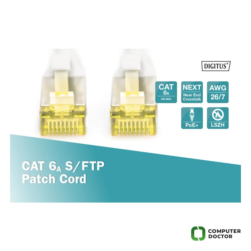 Digitus Kabl S-FTP patch CAT6A 0.5m sivi