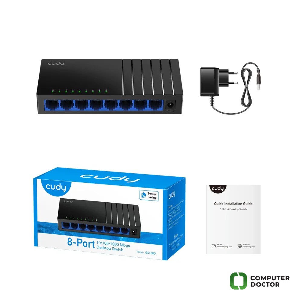 CUDY Switch GS108D 8-Port Gigabit Desktop