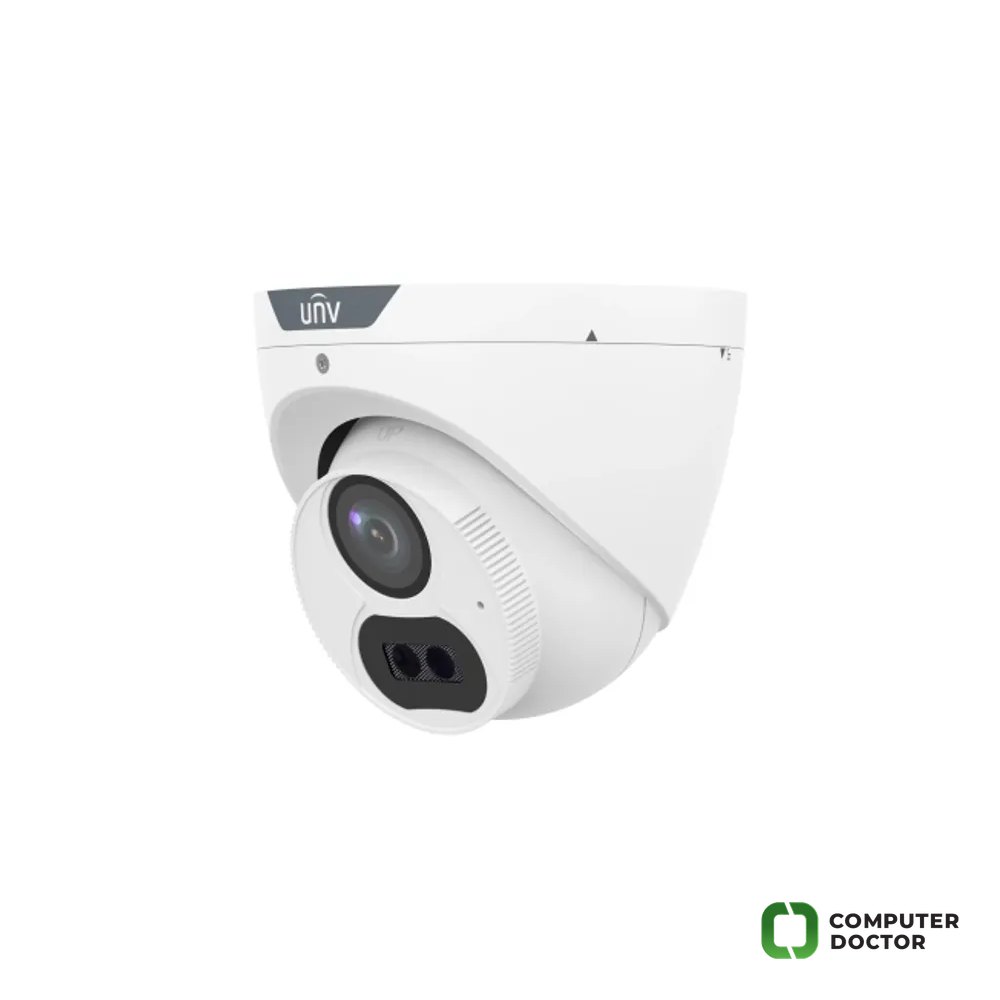 Uniview Kamera 8MP UAC-T128-ADF28MS Dome, LightHunter IR, objektiv 2.8 mm, IR domet do 40 m, ugradjen mikrofon, WDR 120 dB, napajanje 12VDC, IP67, Dozna JB03-I
