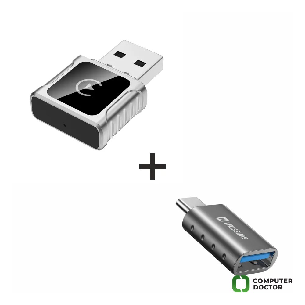 Swissten Adapter CarLink - Appe CarPlay / Android Auto (+ Adapter USB-A / USB-C)