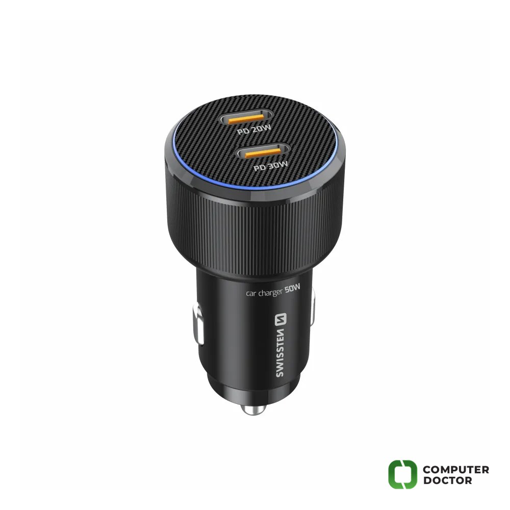 Swissten Adapter 2x USB-C PD, 50W BLACK