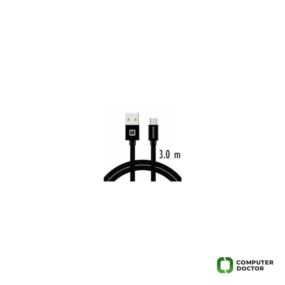 Swissten DATA CABLE TEXTILE USB / USB-C 3.0 M BLACK