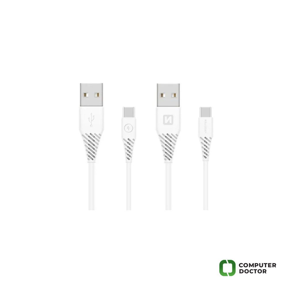 Swissten DATA CABLE USB / USB-C WHITE 1.5 M (9mm)
