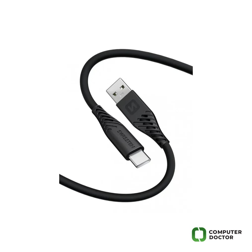 Swissten DATA CABLE SOFT SILICONE USB-C / USB-C 1.5 M 60W BLACK