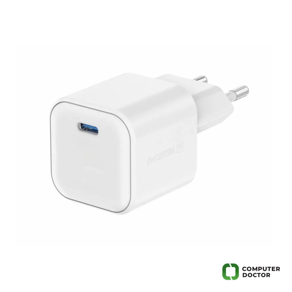 Swissten TRAVEL CHARGER GaN 1x USB-C 20W POWER DELIVERY WHITE
