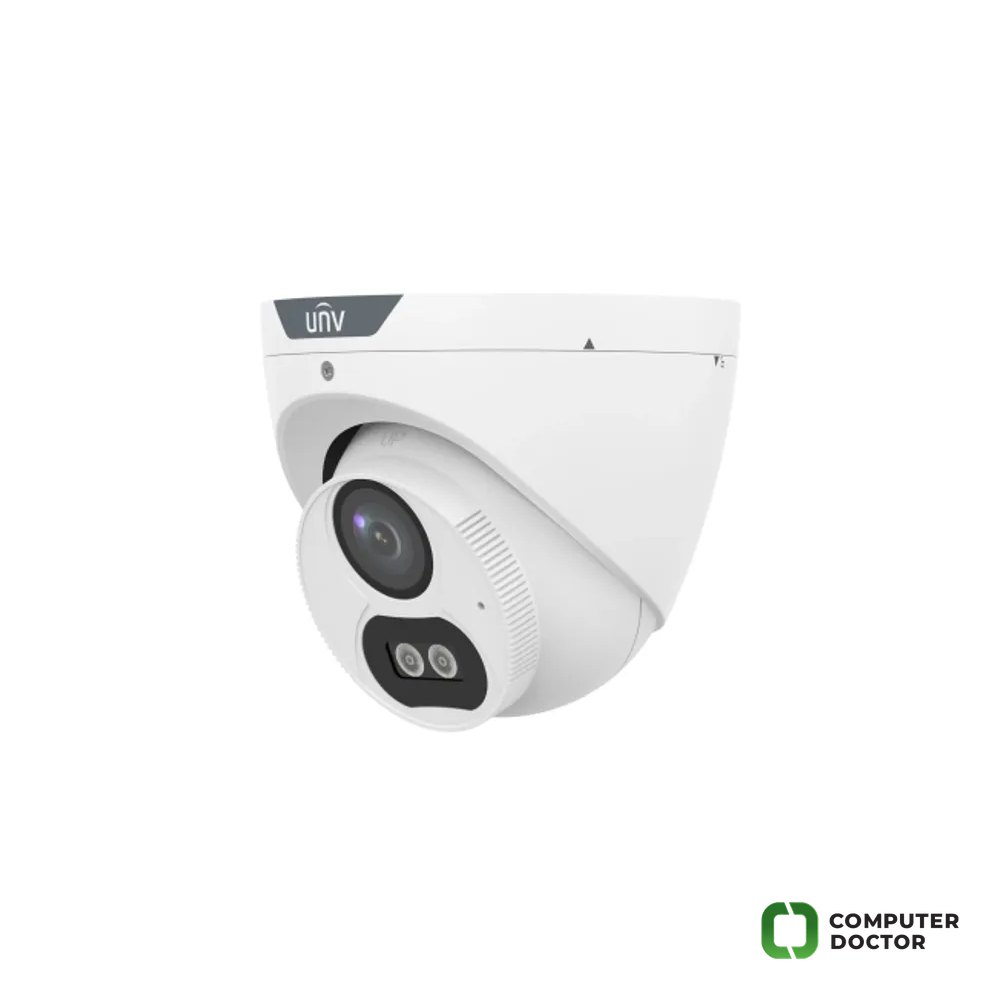 Uniview Kamera 5MP UAC-T125-AF28M-W Dome, ColorHunter White Light, objektiv 2.8 mm, IR/LED domet do 20 m, ugrađen mikrofon, DWDR, napajanje 12VDC, IP67, Dozna TR-JB03-G-IN