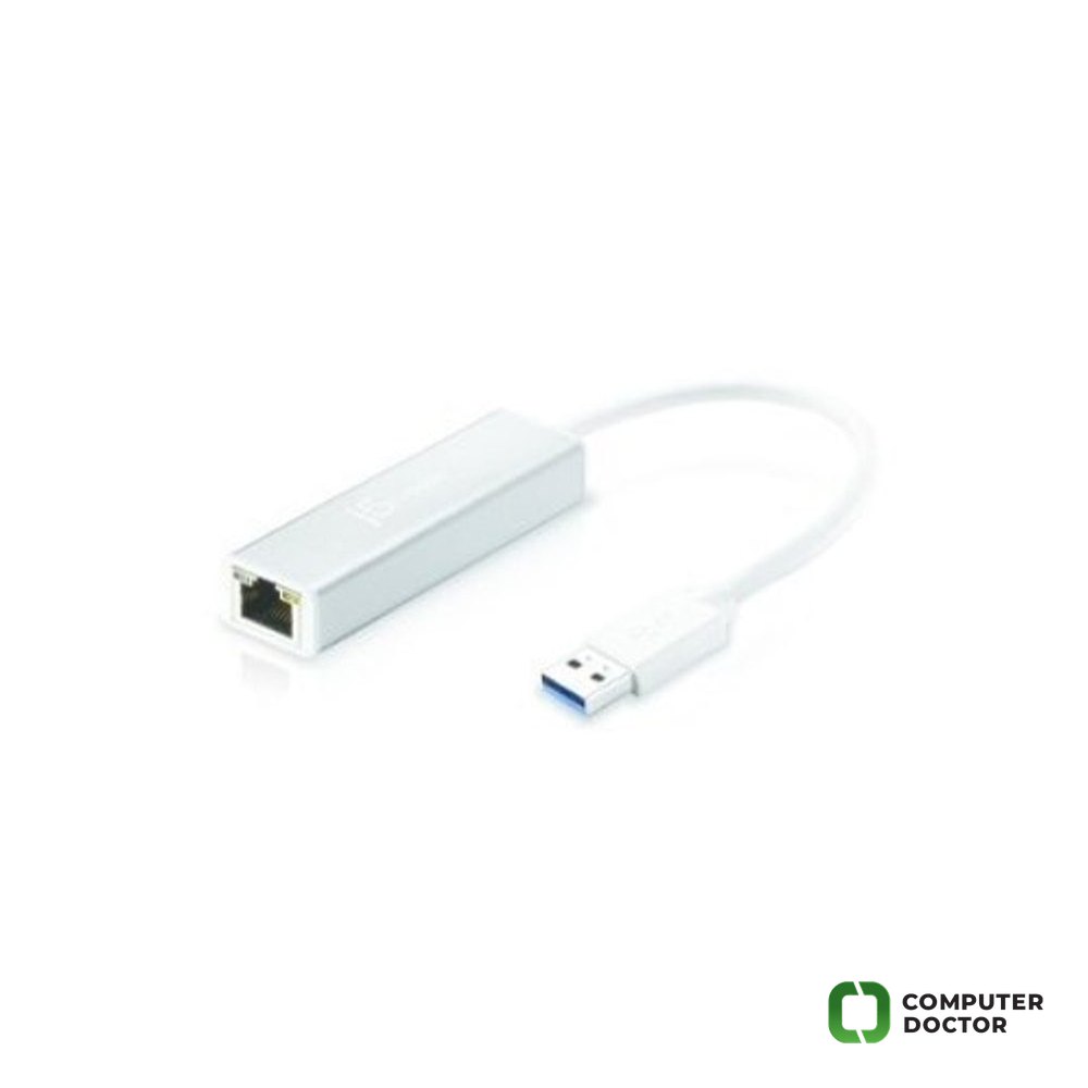 E-GREEN Mrežni adapter USB 3.0, 1x Gigabit Ethernet (1Gbps), USB-A 3.0 to RJ-45, plug & play, external, white