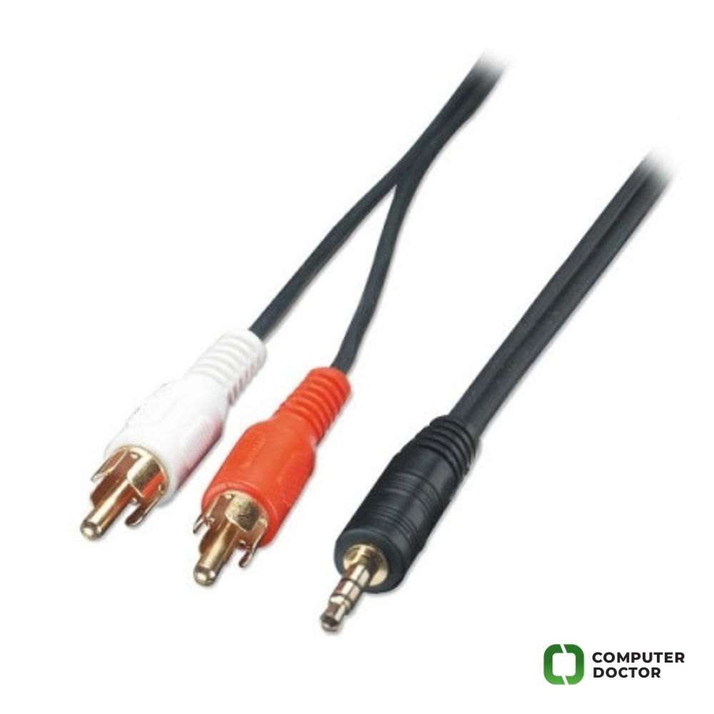E-GREEN Kabl Audio 3.5mm stereo - 2xRCA M/M 3m crni