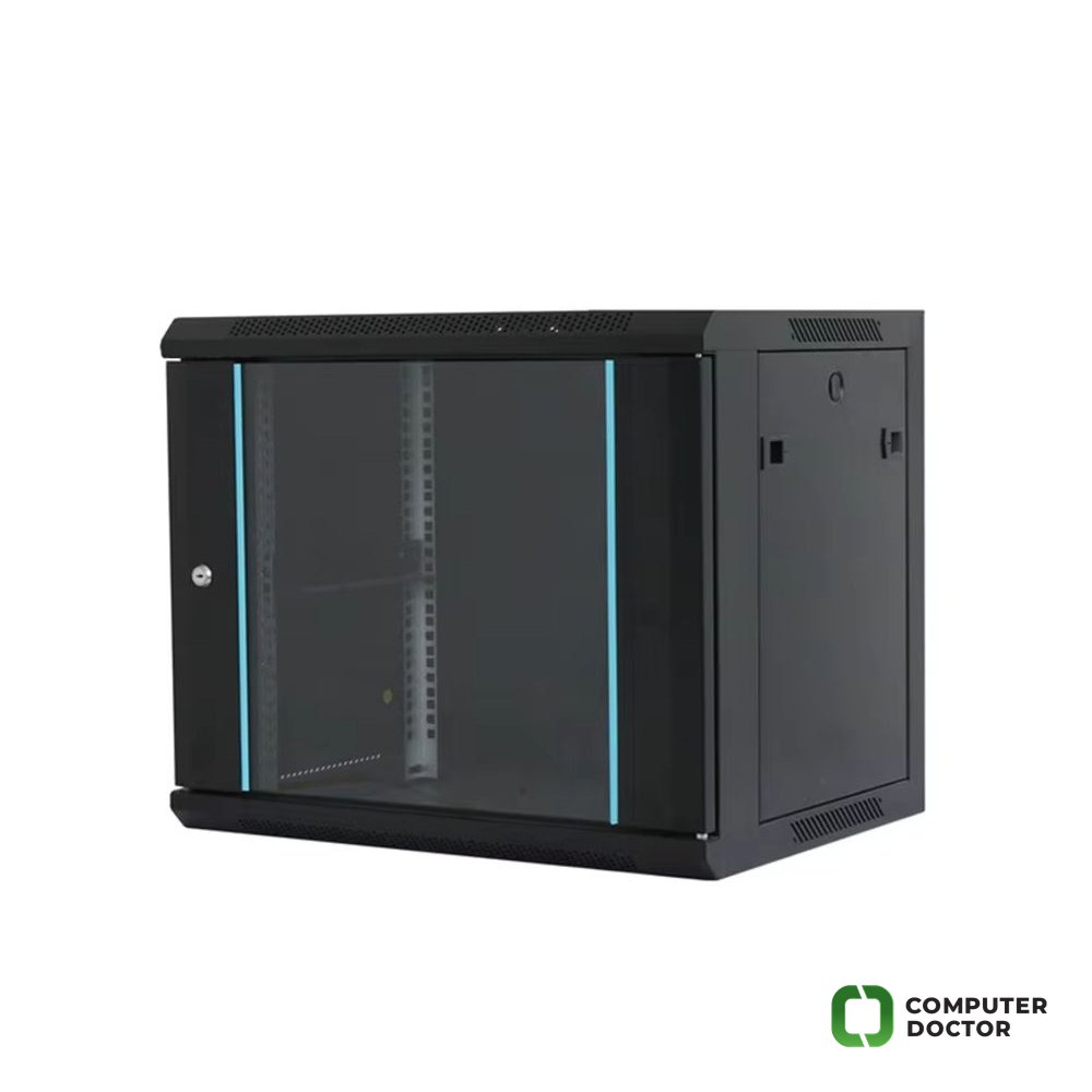 Rack orman nazidni, 12U, 600x600, staklena vrata