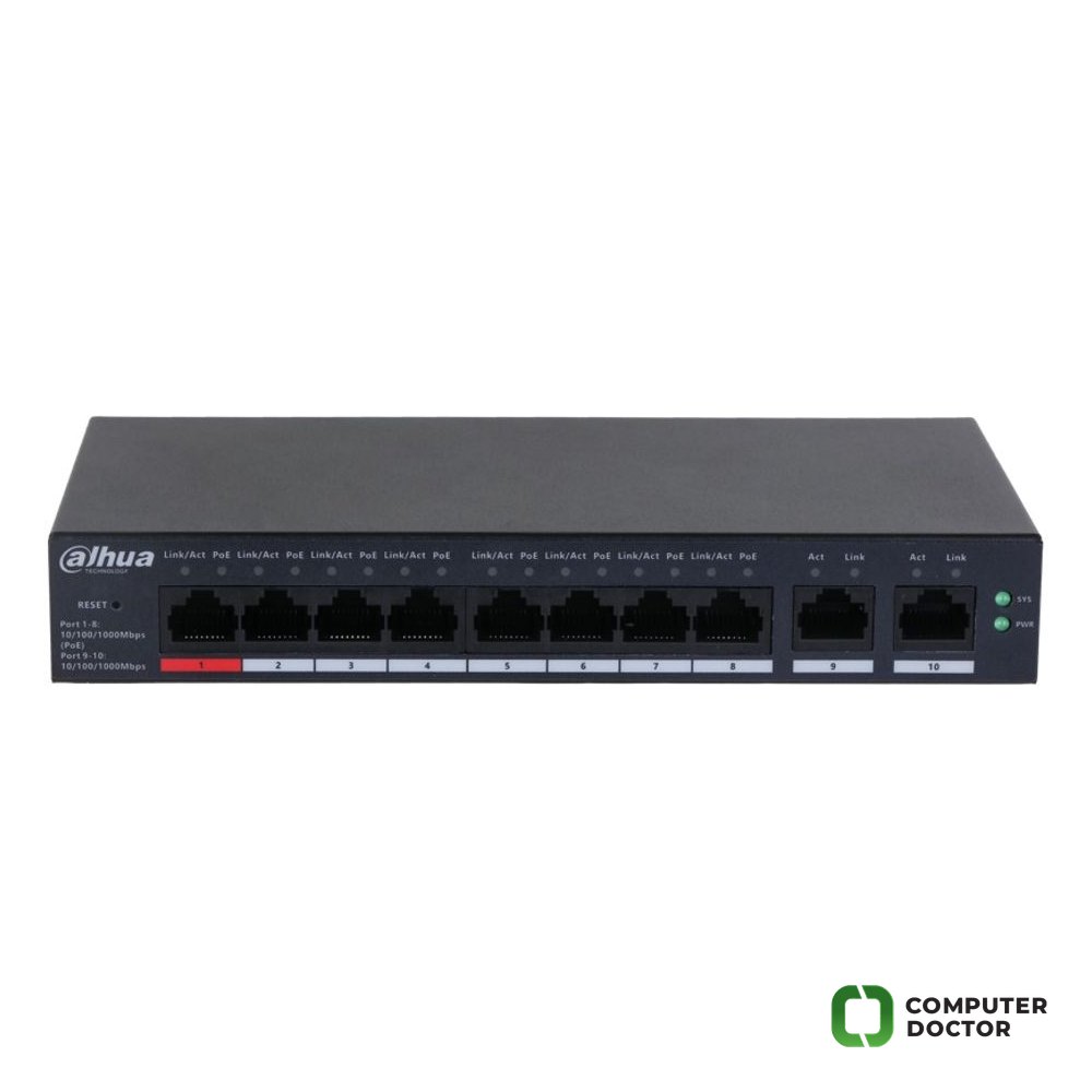 CS4010-8GT-110 10-Port Cloud Managed Desktop Gigabit Switch with 8-Port PoE