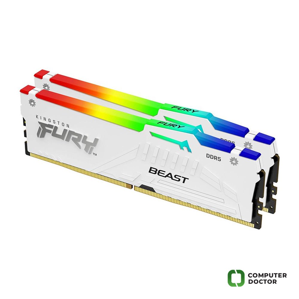 DIMM DDR5 64GB (2x32GB kit) 5600MT/s KF556C36BWEAK2-64 Fury Beast RGB White Expo