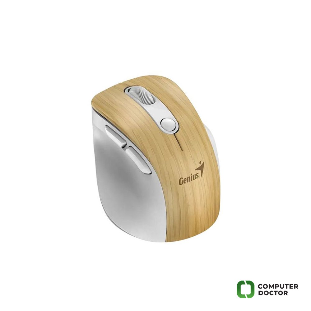 Ergo 9000S Pro Pearl White USB Bežični Pine Wood miš