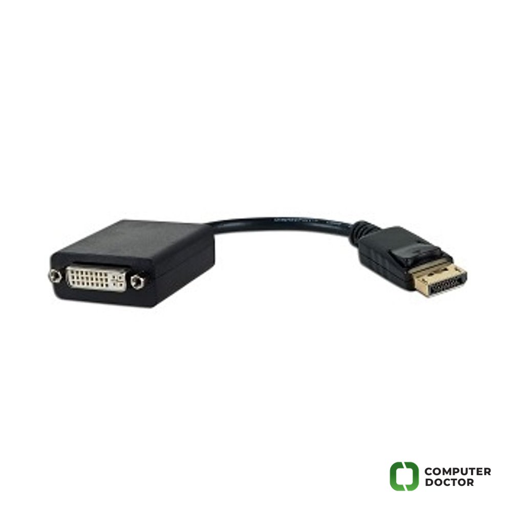 Adapter - konvertor DisplayPort (M) to DVI-I (F) crni