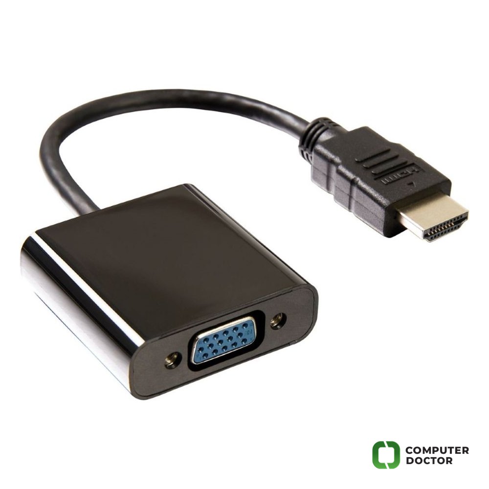 Adapter HDMI (M) - VGA D-sub (F) crni