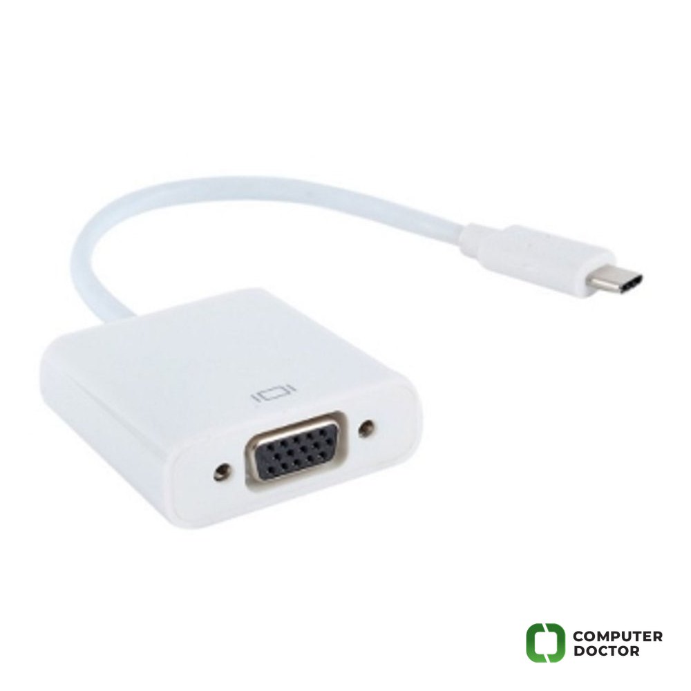 Adapter USB 3.1 tip C (M) - VGA (F) beli