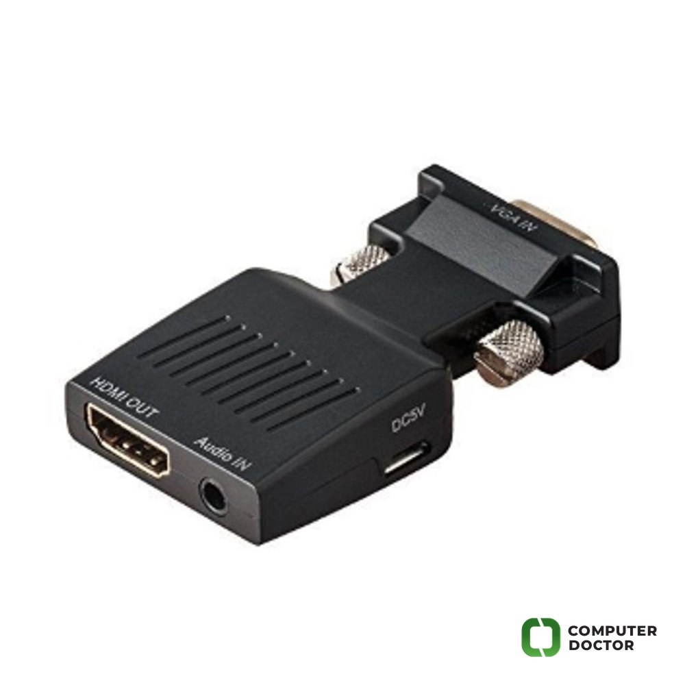 Adapter-konvertor VGA (M) - HDMI (Ž) plug in