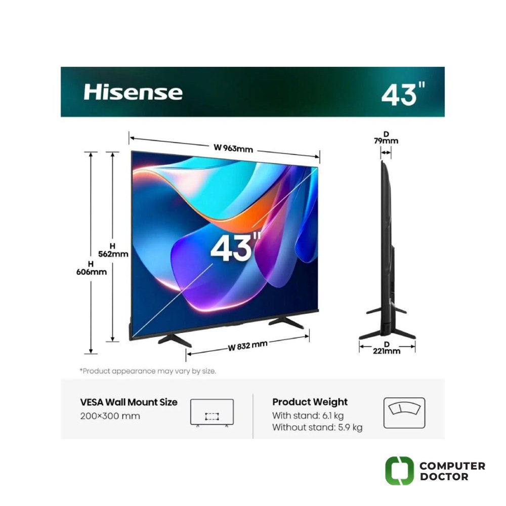 43 inča 43A6S LED 4K Ultra HD Smart TV