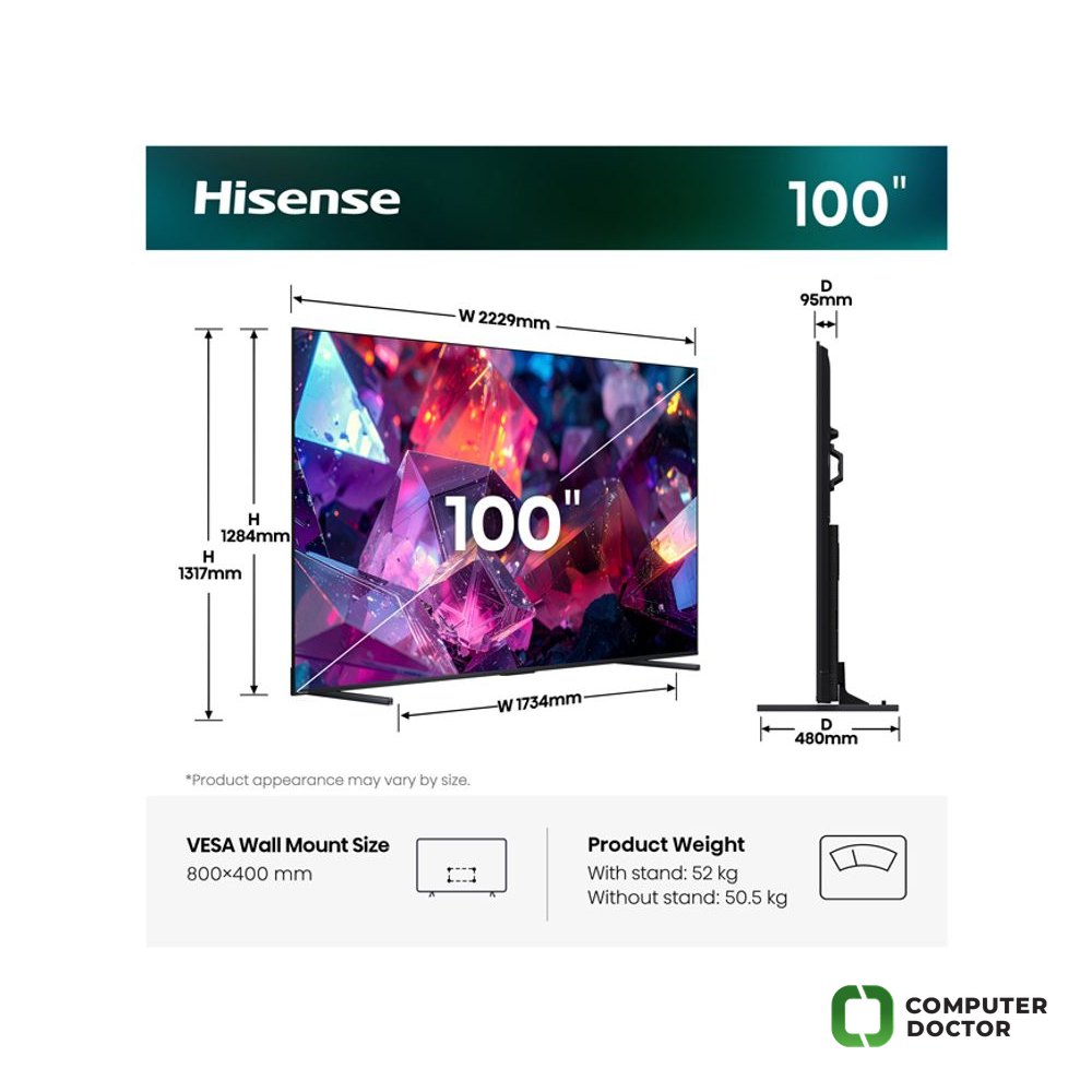 100 inča 100E7S PRO Hi-QLED 4K UHD Smart TV