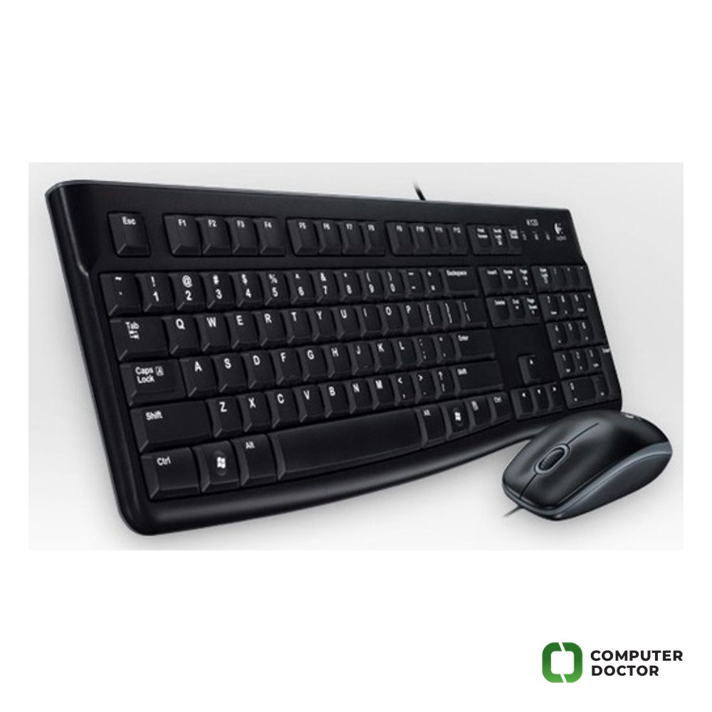 MK120, Komplet: Tastatura + mis, broj tipki: 104, opticki mis, broj tastera: 3, 1000dpi, USB, US, Crna
